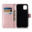 Solid Color Leather Wallet Stand Phone Case Cover for iPhone 11 6.1-inch (2019) - Rose Gold - 3