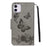 Imprint Butterfly Flower Leather Wallet Case for iPhone 11 6.1 inch (2019) with Foldable Stand - Grey - 3