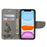 Imprint Butterfly Flower Leather Wallet Case for iPhone 11 6.1 inch (2019) with Foldable Stand - Grey - 4