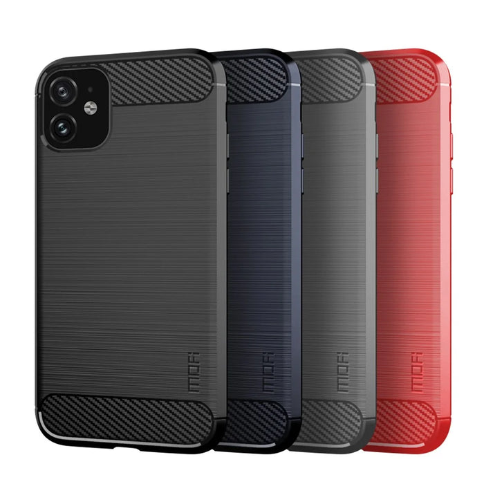 MOFI Carbon Fiber Texture Brushed TPU Soft Back Shell for iPhone 11 6.1 inch (2019) - Black - 3