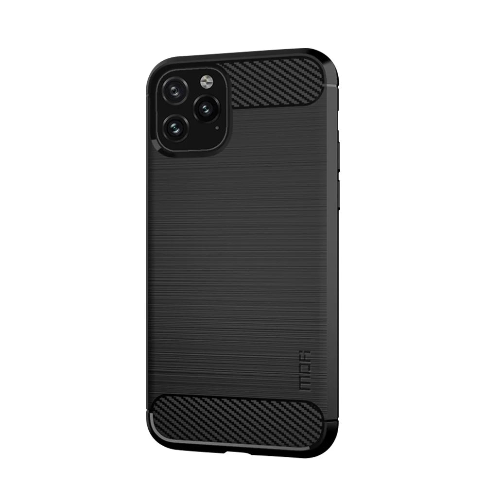 MOFI Carbon Fiber Texture Brushed TPU Soft Phone Shell for iPhone 11 Pro 5.8 inch (2019) - Black - 2