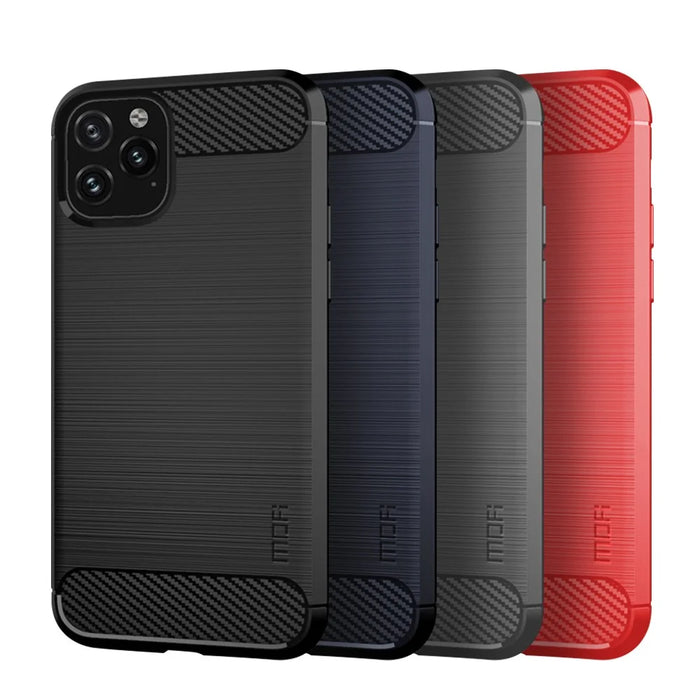 MOFI Carbon Fiber Texture Brushed TPU Soft Phone Shell for iPhone 11 Pro 5.8 inch (2019) - Black - 3