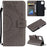 Imprint Flower Leather Wallet Stand Case for iPhone 11 Pro Max 6.5 inch (2019) - Grey - 1