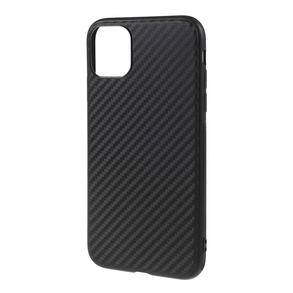 Carbon Fiber TPU Mobile Phone Shell Case for iPhone 11 6.1 inch (2019) - Black - 2