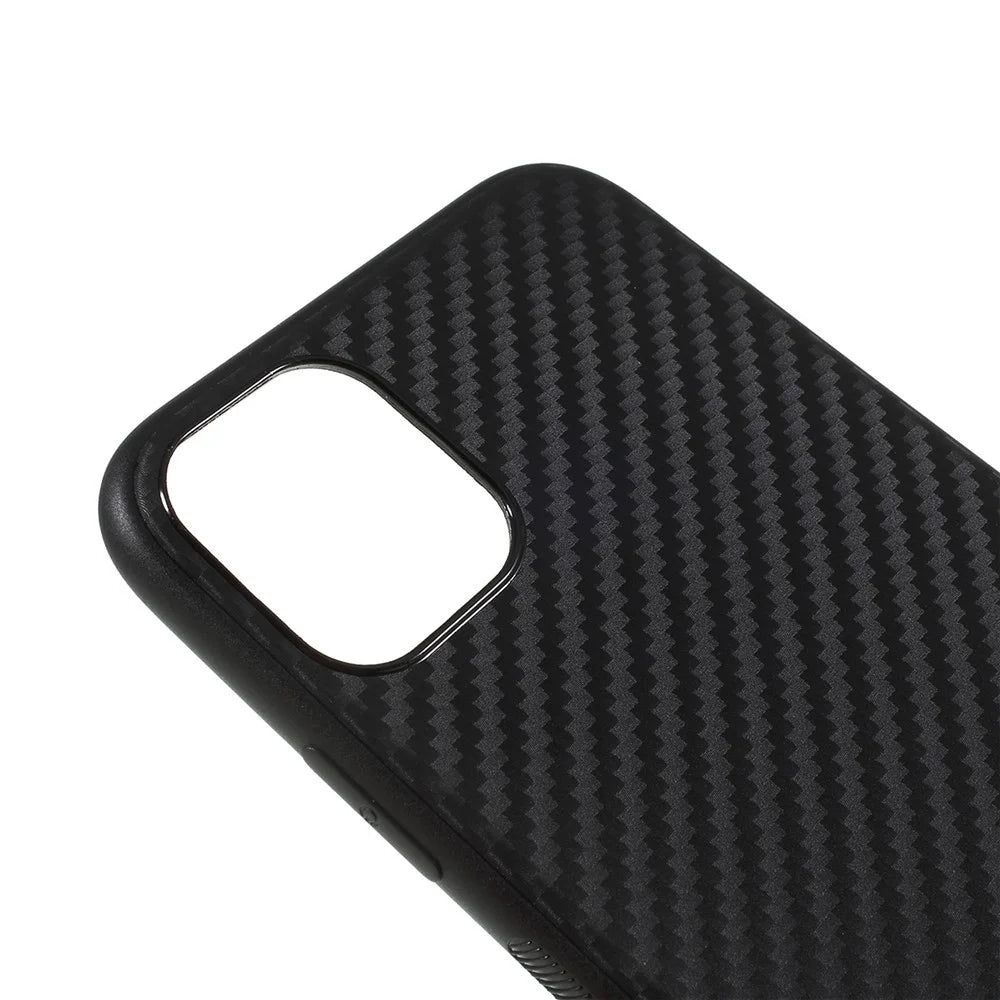 Carbon Fiber TPU Mobile Phone Shell Case for iPhone 11 6.1 inch (2019) - Black - 4