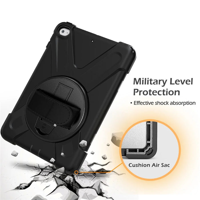 X-Shape PC + TPU Rotary Kickstand Cover with Handstrap for iPad mini (2019) 7.9 inch / mini 4 - Black - 4