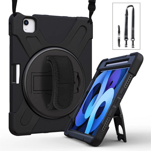 For iPad Air 11 (2026) / (2025) / (2024) / Air (2020) / Air (2022) / Pro 11 (2022) / (2021) / (2020) / (2018) Kickstand Case with Strap - Black - 1