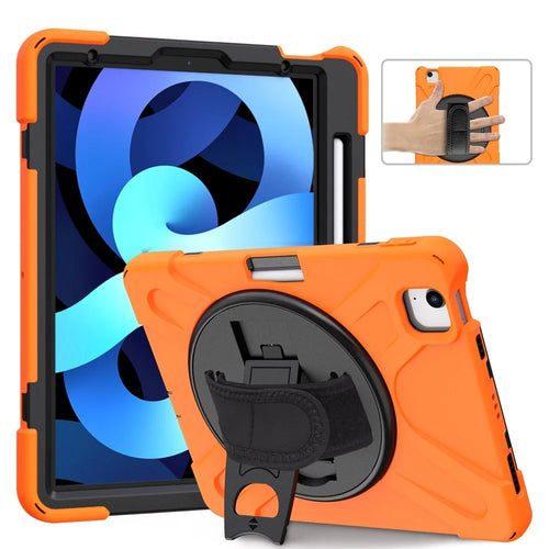360° Swivel PC + Silicone Combo Kickstand Tablet Shell for iPad Air (2020) / Air (2022) / Pro 11-inch (2022) / (2021) / (2020) / (2018) - Orange - 1