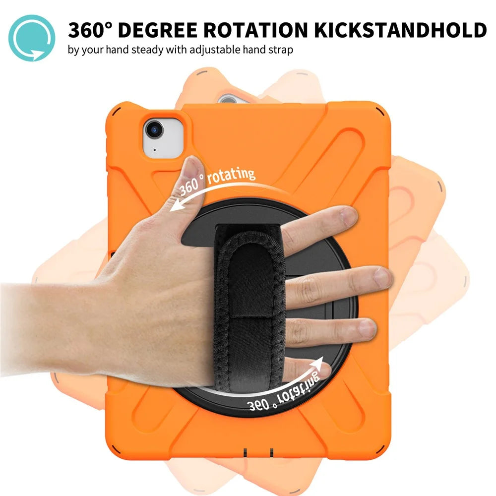 360° Swivel PC + Silicone Combo Kickstand Tablet Shell for iPad Air (2020) / Air (2022) / Pro 11-inch (2022) / (2021) / (2020) / (2018) - Orange - 3