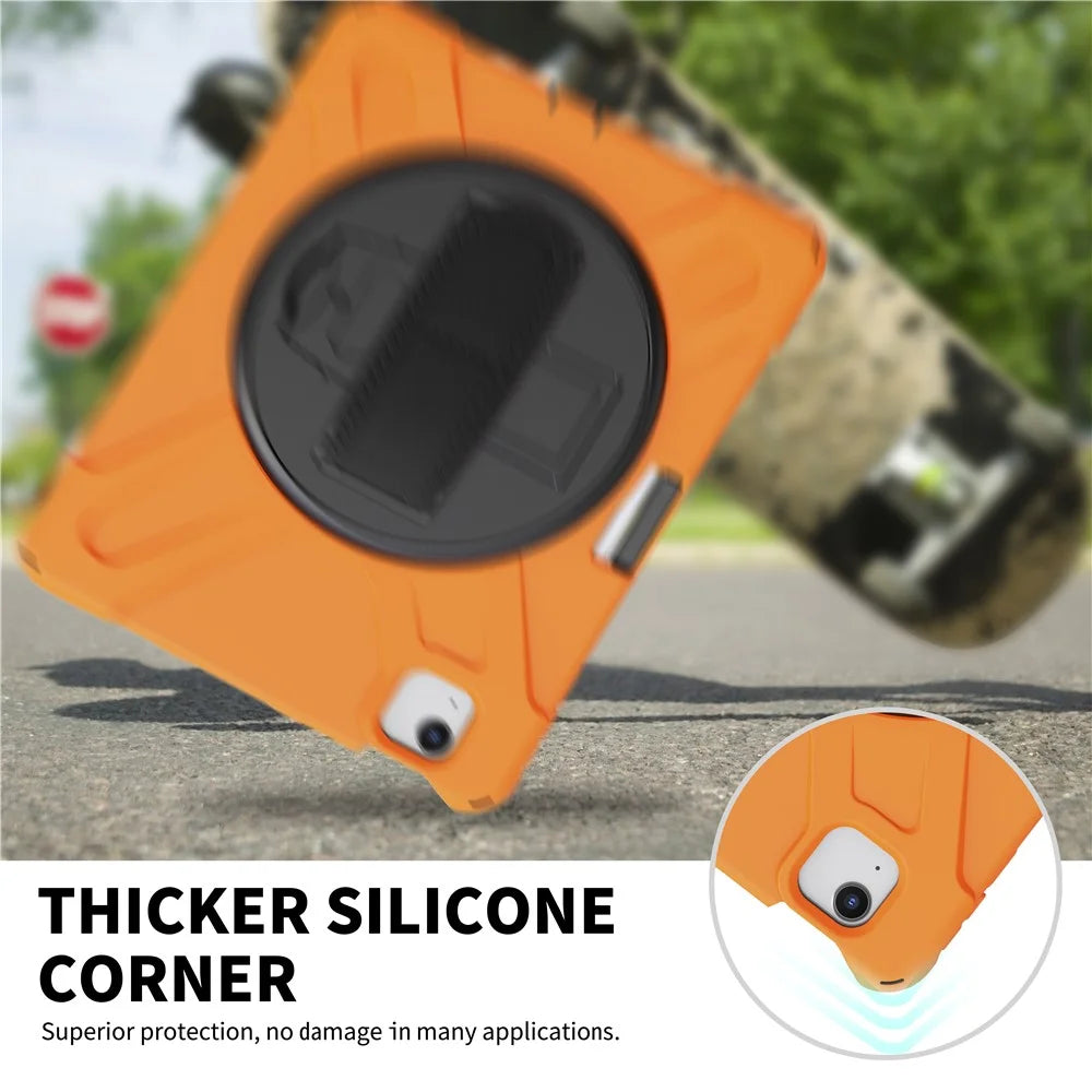 360° Swivel PC + Silicone Combo Kickstand Tablet Shell for iPad Air (2020) / Air (2022) / Pro 11-inch (2022) / (2021) / (2020) / (2018) - Orange - 5