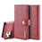 DG.MING For iPhone 11 Pro Max 6.5 inch (2019) Leather Case with Stand Covering - Wine Red - 1