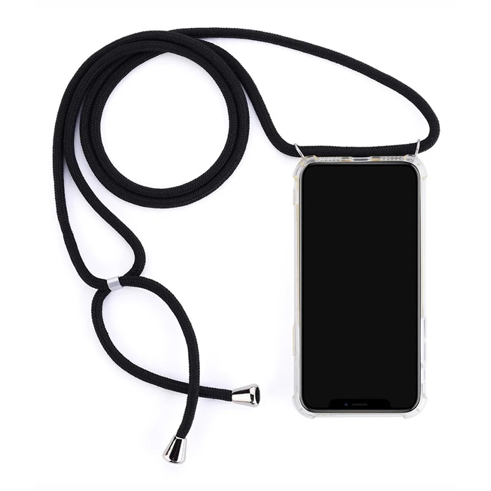 For iPhone XS Max 6.5 inch TPU+Acrylic+Textile Strap Anti-fall Shell - Black - 3
