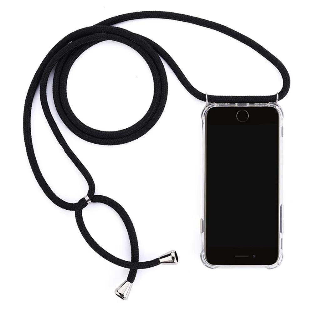 For iPhone XS Max 6.5 inch TPU+Acrylic+Textile Strap Anti-fall Shell - Black - 5