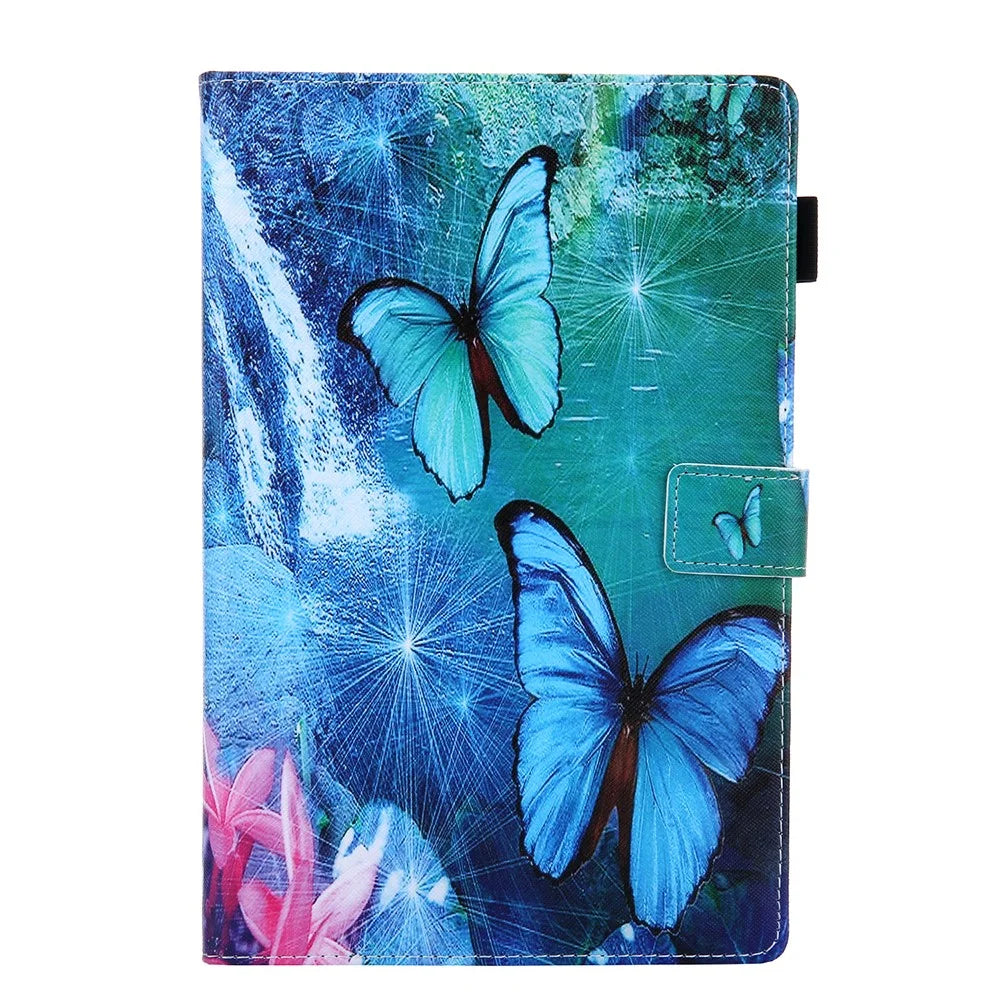 Pattern Printing Leather Stand Tablet Protection Case Cover for iPad mini (2019) 7.9 inch/4/3/2/1 - Blue Butterfly - 2