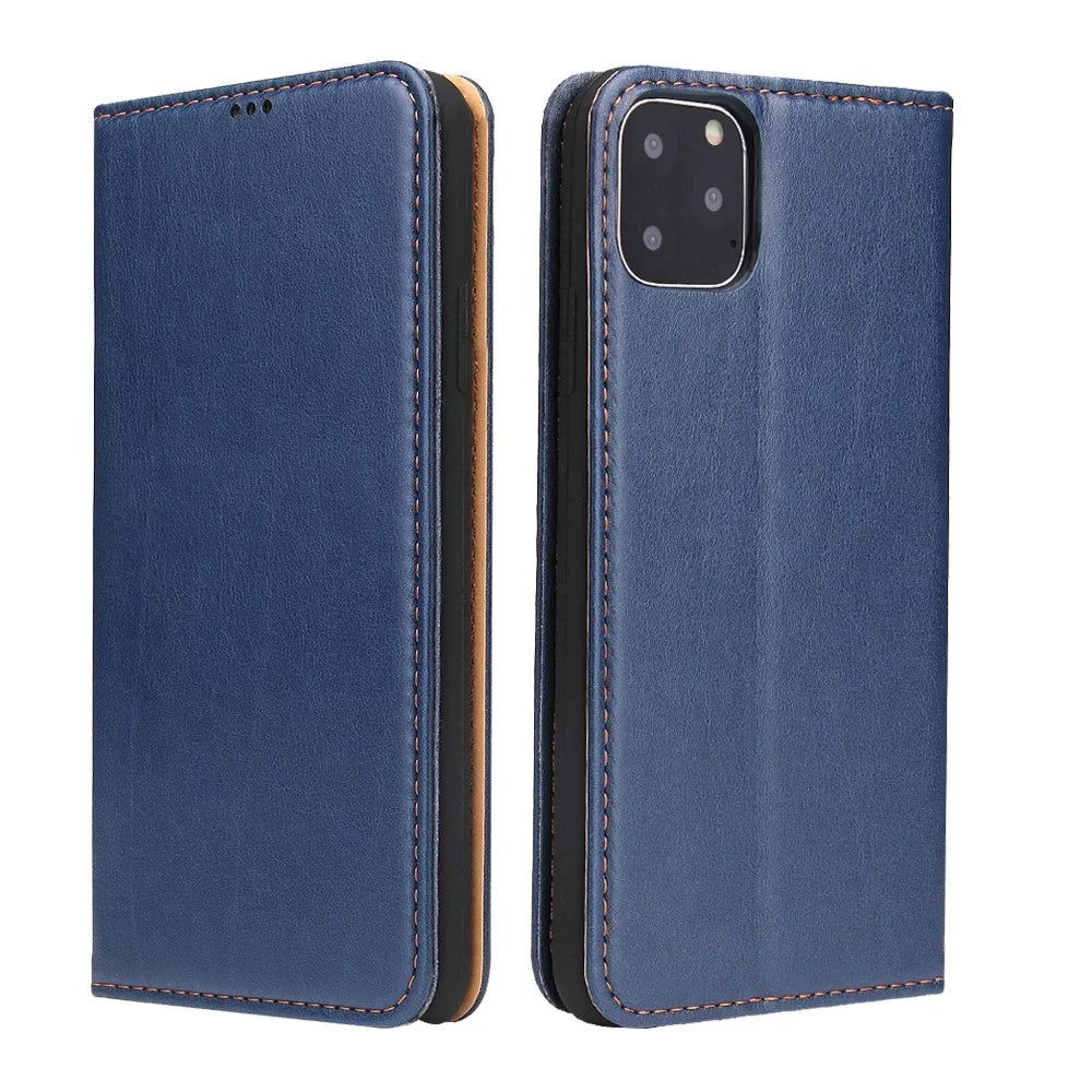 Leather Wallet Stand Flip Phone Shell for iPhone 11 6.1 inch (2019) - Blue - 1