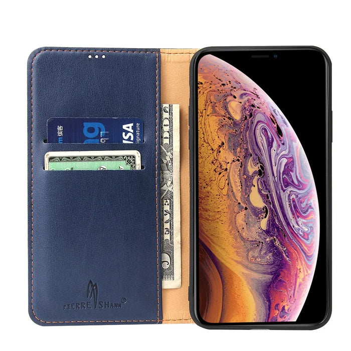 Leather Wallet Stand Flip Phone Shell for iPhone 11 6.1 inch (2019) - Blue - 4