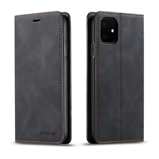 FORWENW Fantasy Series Silky Touch Leather Wallet Phone Case with Stand Covering for iPhone 11 6.1 inch (2019) - Black - 1