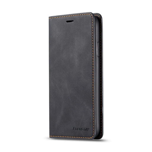 FORWENW Fantasy Series Silky Touch Leather Wallet Phone Case with Stand Covering for iPhone 11 6.1 inch (2019) - Black - 2