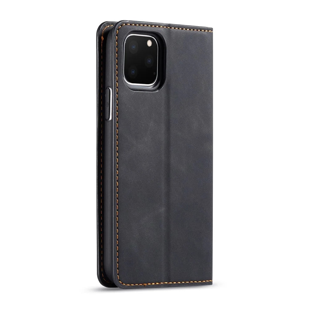 FORWENW Fantasy Series Silky Touch Leather Wallet Case for iApple iPhone 11 Pro Max 6.5 inch (2019) - Black - 3