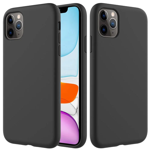 For iPhone 11 Pro Max 6.5 inch (2019) Soft Liquid Silicone Phone Casing - Black - 1