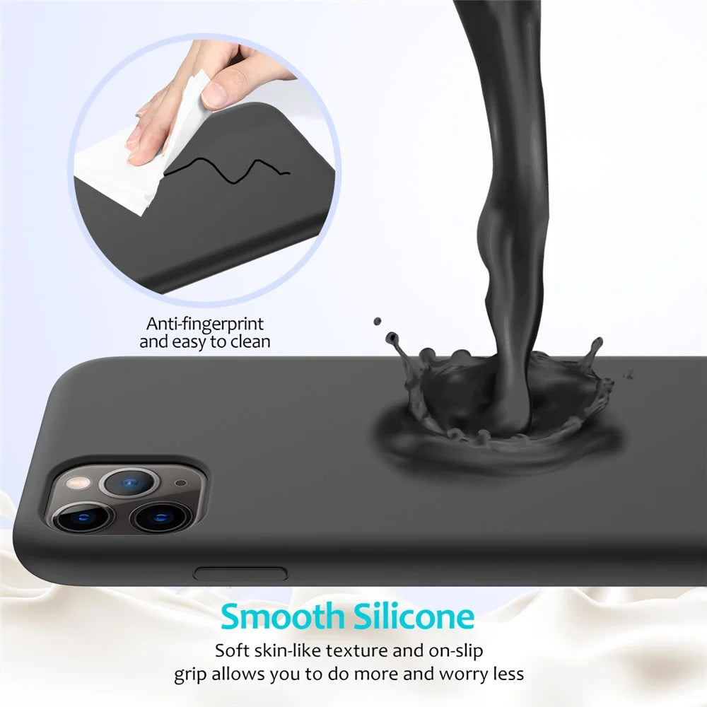 For iPhone 11 Pro Max 6.5 inch (2019) Soft Liquid Silicone Phone Casing - Black - 4