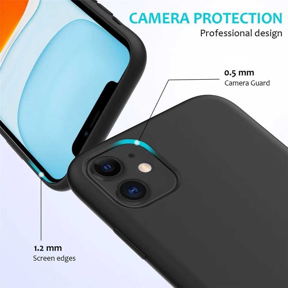 Anti-scratch Soft Liquid Silicone Phone Shell Mobile Phone Bag Case for iPhone 11 6.1 inch (2019) - Black - 2