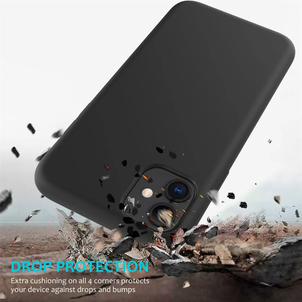 Anti-scratch Soft Liquid Silicone Phone Shell Mobile Phone Bag Case for iPhone 11 6.1 inch (2019) - Black - 3