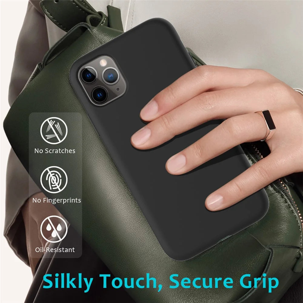 For iPhone 11 Pro 5.8 inch (2019) Soft Liquid Silicone Phone Back Shockproof Smartphone Cover - Black - 2