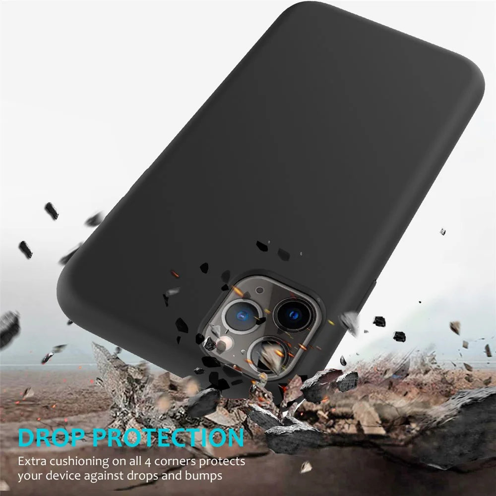 For iPhone 11 Pro 5.8 inch (2019) Soft Liquid Silicone Phone Back Shockproof Smartphone Cover - Black - 4
