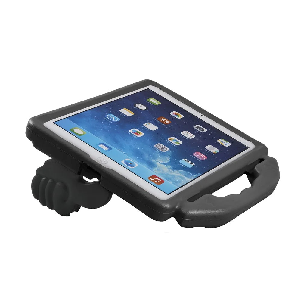 For iPad 9.7-inch (2018) (2017) / iPad Pro 9.7 inch (2016) / iPad Air 2 / iPad Air (2013) Shockproof EVA Thumb Stand Tablet Shell - Black - 2