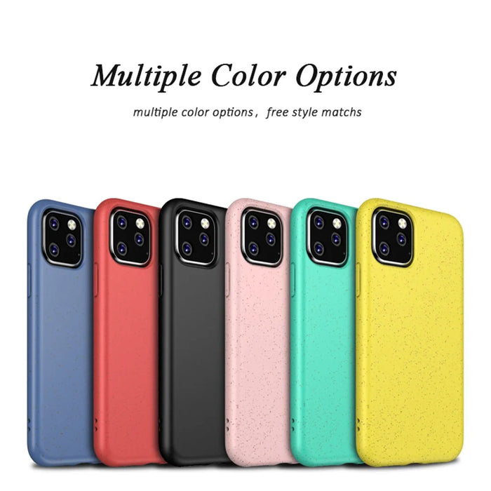 For iPhone 11 6.1 inch (2019) Starry Sky Series Wheat Straw Degradable Case Matte Texture Flexible TPU Protective Cover - Black - 4