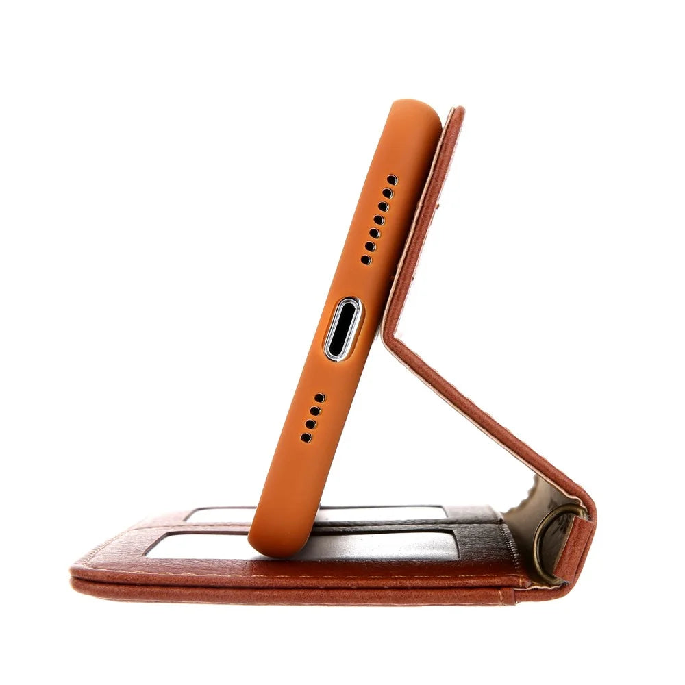 CMAI2 Litchi Grain Auto-absorbed Leather Wallet Stand Case for iPhone 11 Pro 5.8 inch (2019) - Brown - 3