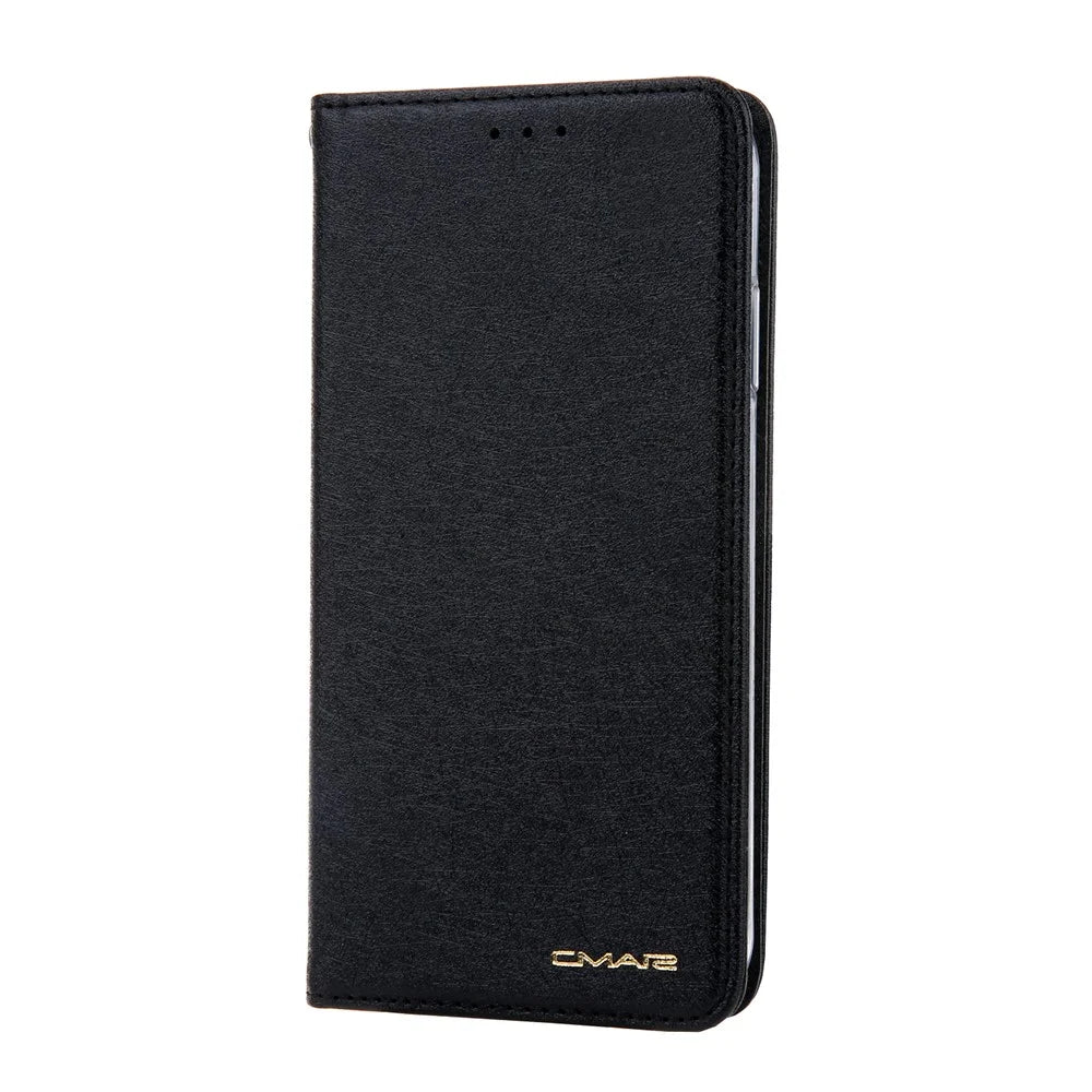 CMAI2 Silk Texture PU Leather with Card Slots Phone Case for iPhone 11 6.1 inch (2019) - Black - 2