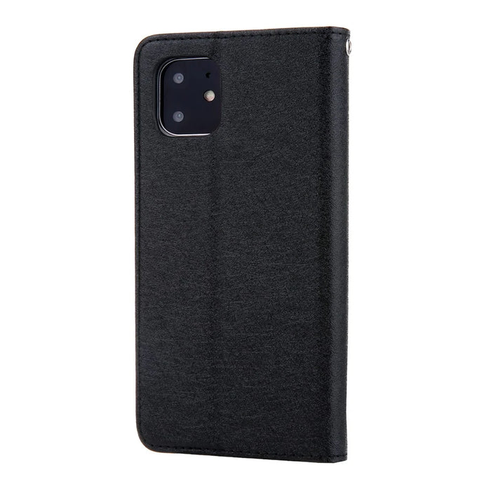 CMAI2 Silk Texture PU Leather with Card Slots Phone Case for iPhone 11 6.1 inch (2019) - Black - 3