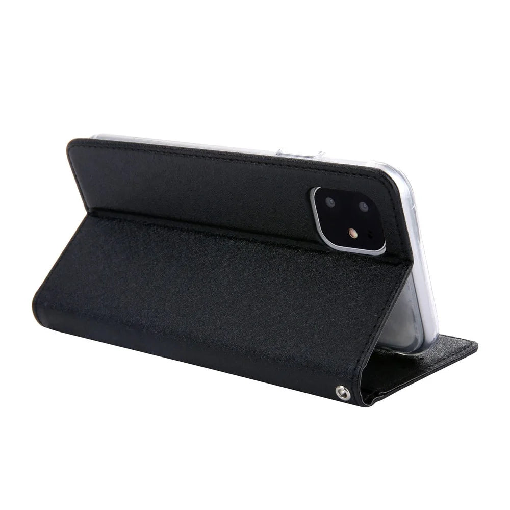CMAI2 Silk Texture PU Leather with Card Slots Phone Case for iPhone 11 6.1 inch (2019) - Black - 7
