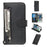 Zipper Pocket Wallet Stand Flip Leather Phone Case for iPhone SE (2020)/SE (2022)/8/7 4.7 inch - Black - 1