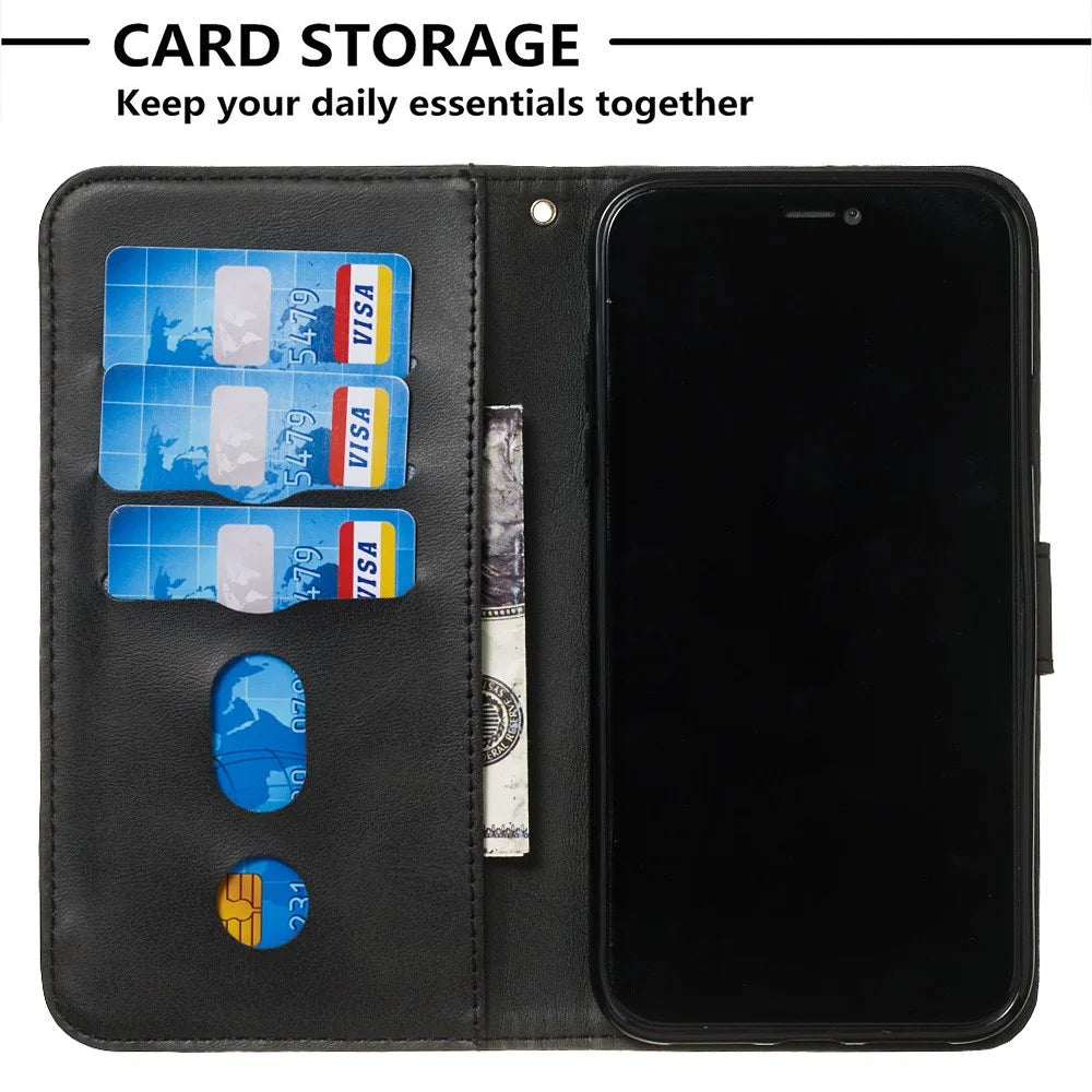 Zipper Pocket Fashion Wallet Stand Flip Leather Phone Case Cover for iPhone XR 6.1 inch - Black - 4