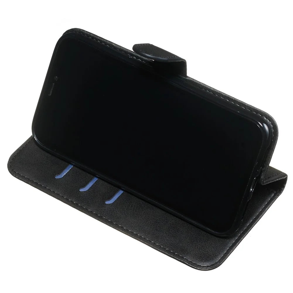 Zipper Pocket Fashion Wallet Stand Flip Leather Phone Case Cover for iPhone XR 6.1 inch - Black - 6