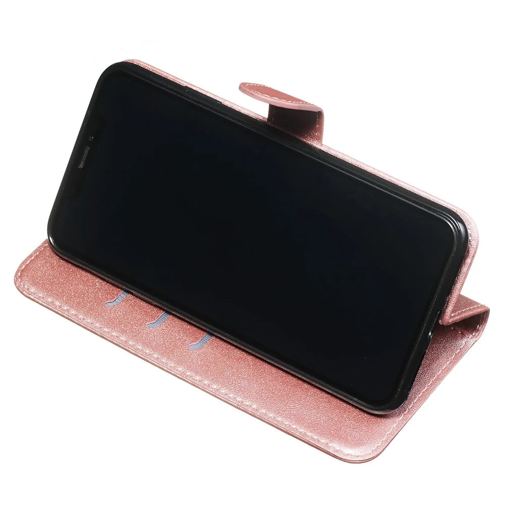 Zipper Pocket PU Leather Wallet Case for iPhone XS Max 6.5 inch - Rose Gold - 6