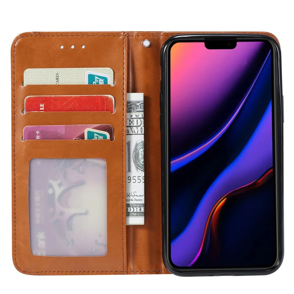 Auto-absorbed PU Leather Stand Case for iPhone 11 6.1 inch (2019) - Brown - 4