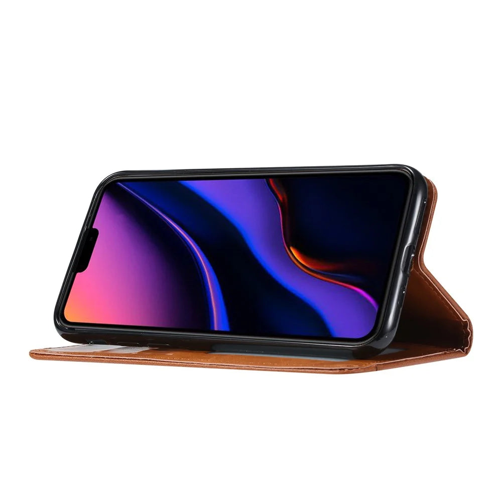 Auto-absorbed PU Leather Stand Case for iPhone 11 6.1 inch (2019) - Brown - 5