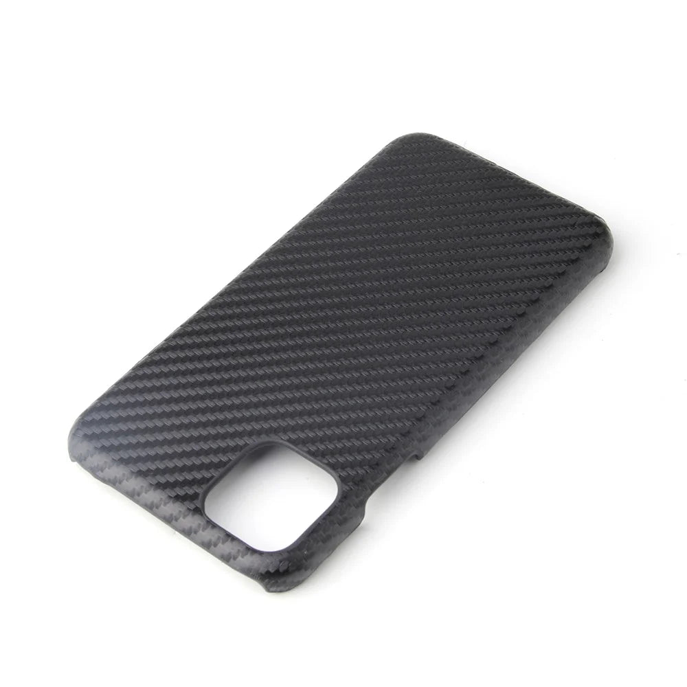 PU Leather Coated PC Phone Casing Shell for iPhone 11 Pro 5.8 inch (2019) - Black Carbon Fiber Texture - 4