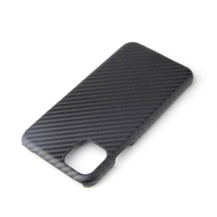 PU Leather Coated PC Hard  Cover Casing Shell for iPhone 11 6.1 inch (2019) - Black Carbon Fiber Texture - 4