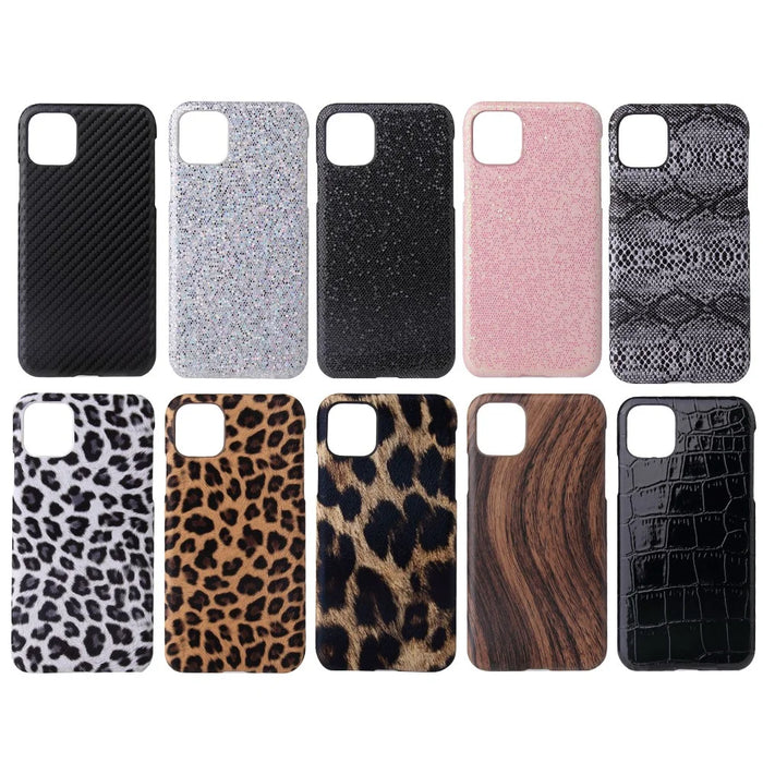 PU Leather Coated PC Hard  Cover Casing Shell for iPhone 11 6.1 inch (2019) - Black Carbon Fiber Texture - 7