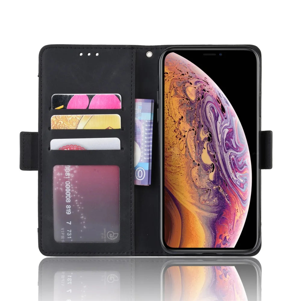 Leather Wallet Cell Casing with Multiple Card Slots for iPhone 11 Pro 5.8 inch (2019) - Black - 6