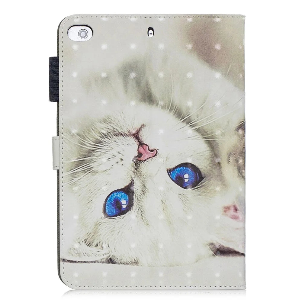 Pattern Leather Tablet Case for iPad Mini / Mini 2 / mini 3 / mini 4 / mini (2019) 7.9 inch - White Cat - 2