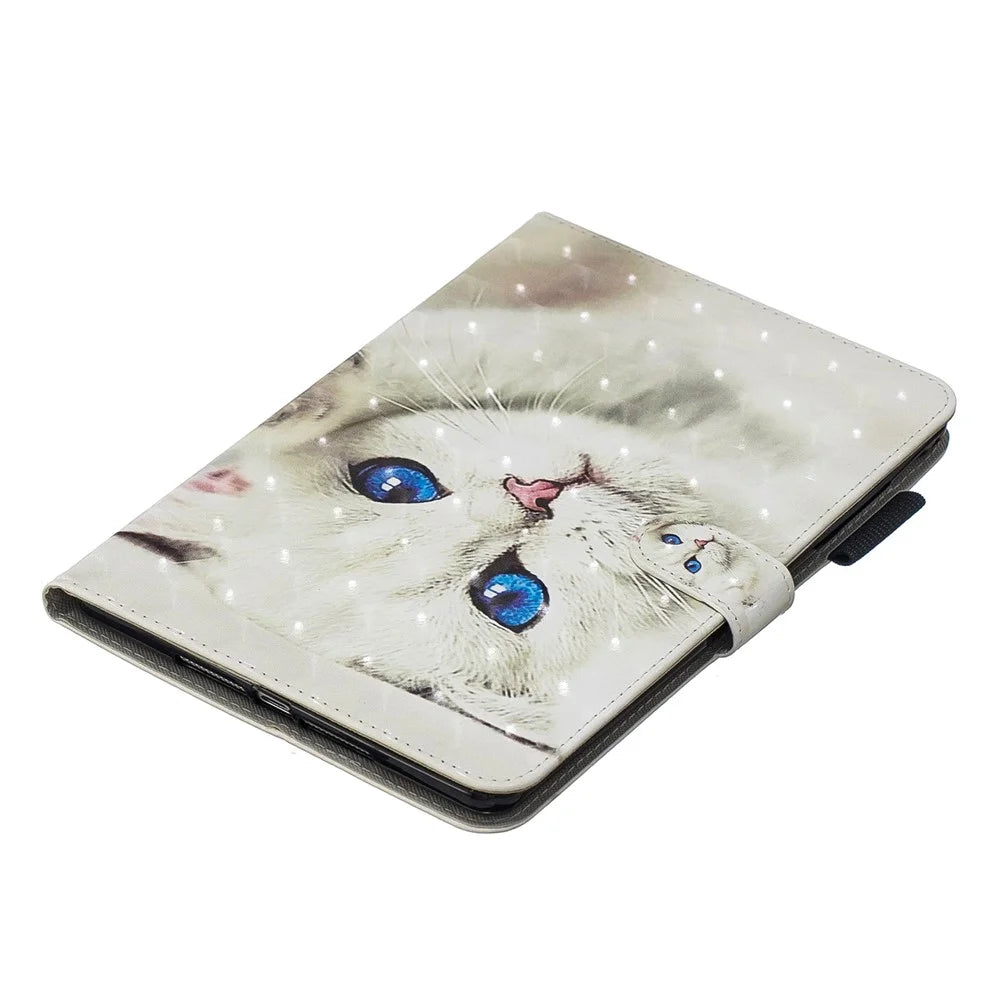 Pattern Leather Tablet Case for iPad Mini / Mini 2 / mini 3 / mini 4 / mini (2019) 7.9 inch - White Cat - 5