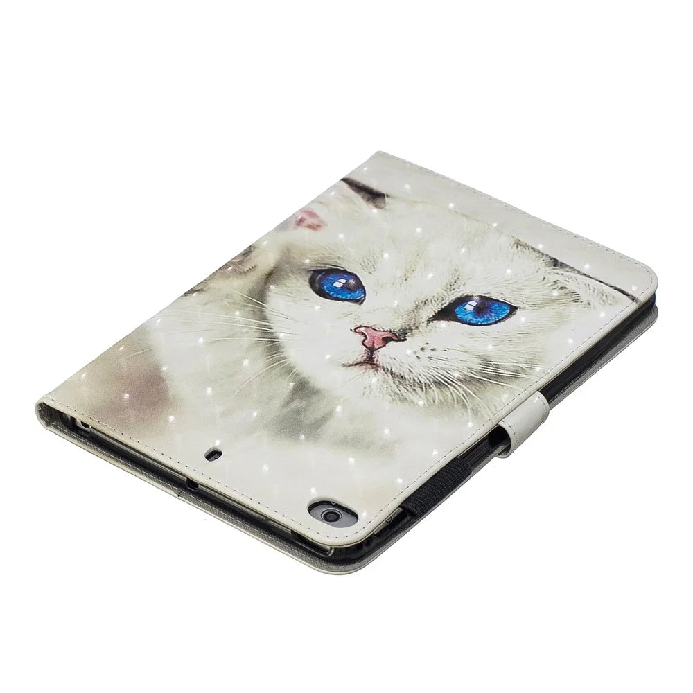 Pattern Leather Tablet Case for iPad Mini / Mini 2 / mini 3 / mini 4 / mini (2019) 7.9 inch - White Cat - 6