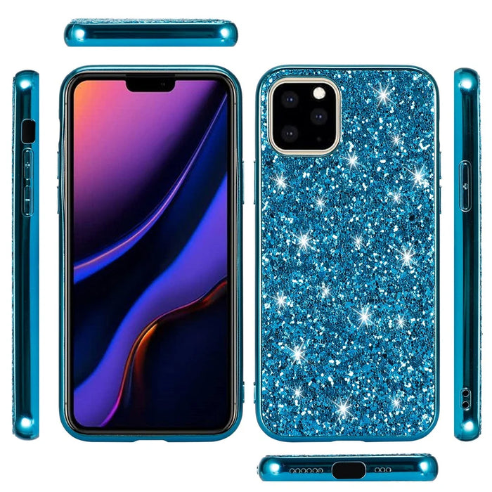 Glittering Sequins Electroplating TPU+PC Phone Shell for iPhone 11 Pro Max 6.5 inch (2019) - Cyan - 2