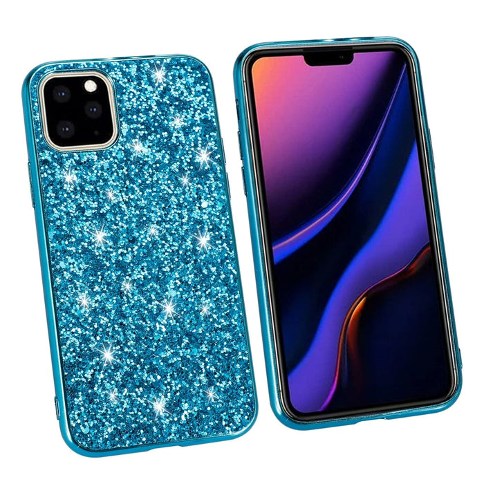 Glittering Sequins Electroplating TPU+PC Phone Shell for iPhone 11 Pro Max 6.5 inch (2019) - Cyan - 3